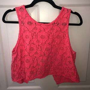 Pink floral tank top